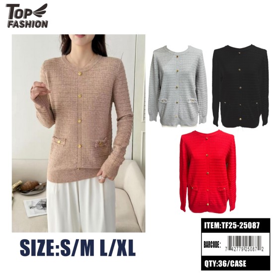 WOMENS ROUND NECK KNITTED SWEATER 36PC/CS