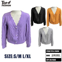 WOMENS KNITTED CARDIGAN SWEATER 4COLORS 36PC/CS