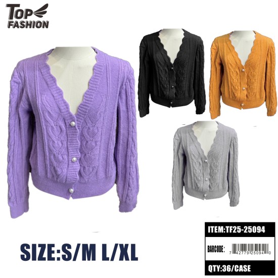 WOMENS KNITTED CARDIGAN SWEATER 4COLORS 36PC/CS