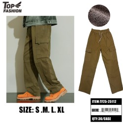 MENS FLEECE-LINED CARGO PANTS ARMY GREEN 36PC/CS