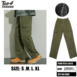 MENS FLEECE-LINED CARGO PANTS ARMY GREEN 36PC/CS MENS FLEECE-LINED CARGO PANTS ARMY GREEN 36PC/CS