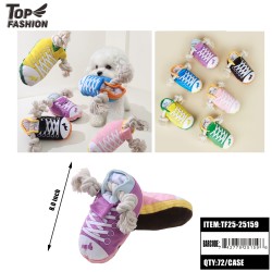 DOG SQUEAK TOY-CANVAS SNEAKER DESIGN 6COLOR 12PC/6BG/72PC/CS