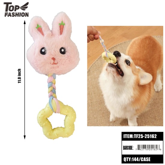 CUTE BUNNY PLUSH ROPE TOY 12PC/12BG/144PC/CS
