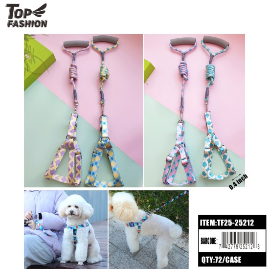 DOG HARNESS AND LEASH SET 4COLOR 12PC/6BG/72PC/CS