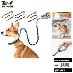 PREMIUM ELASTIC DOG LEASH WITH SOFT HANDLE4COLOR 12PC/6BG/72P