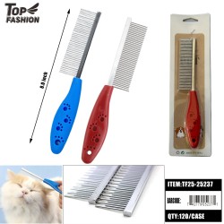 PET STEEL TEETH COMB 2COLOR 12PC/10BG/120PC/CS