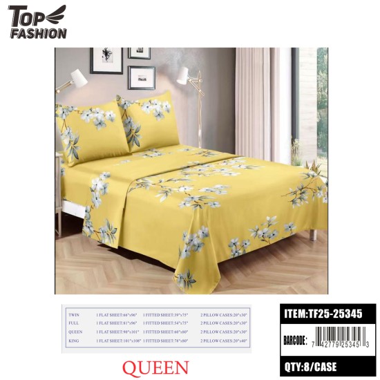 QUEEN SIZE 4-PIECE BED SHEET SET 8PC/CS