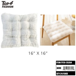 PLUSH CHAIR CUSHION OFF-WHITE COLOR 16X16 6PC/4BG/24PC/CS