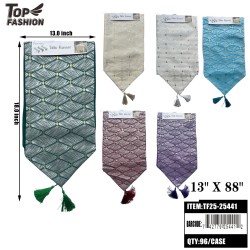 MIXED 6 COLORS DIAMOND PATTERN TABLE RUNNER 12PC/8BG/96PC/CS