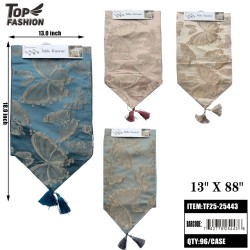 MIXED 4 COLORS BUTTERFLY FLORAL TABLE RUNNER 12PC/8BG/96PC/CS