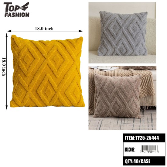 MIXED 3CLR GEOMETRIC CUT VELVET THROW PILLOW 6PC/8BG/48PC/CS