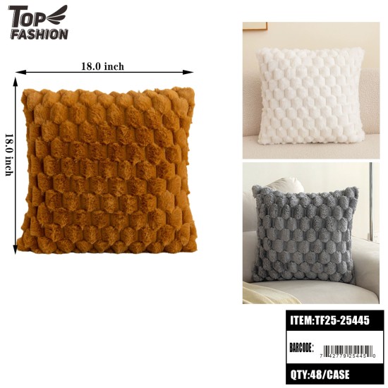 MIXED 3COLORS CUT VELVET ONE SIDE THROW PILLOW 6PC/BG/48PC/CS