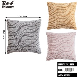 MIXED 3COLOR WAVE PATTERN CUT VELVET THROW PILLOW6PC/8BG/48PC