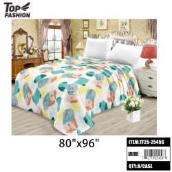 KING SIZE FLANNEL BLANKET ABSTRACT BRUSH STROKE PRINT 8PC/CS