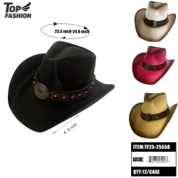PAPER COWBOY HAT 4COLORS 12PC/CS