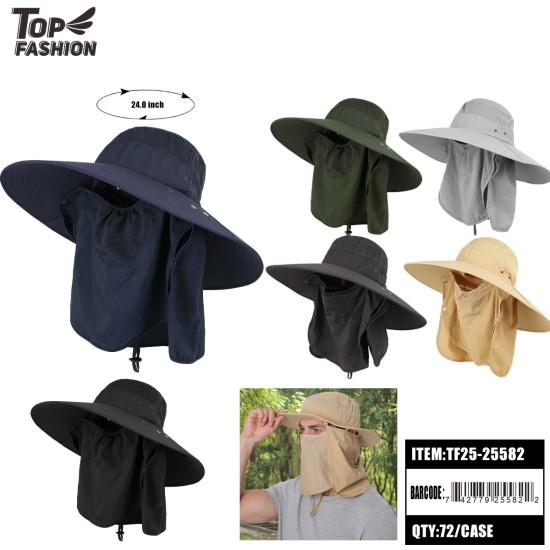 FULL COVER SUN PROTECTION HAT 6COLORS 12PC/12BG/144PC/CS