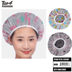 REUSABLE WATERPROOF SHOWER CAP 3COLORS 40DZ/CS