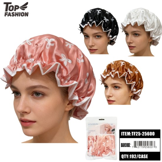 SATIN WATERPROOF SHOWER CAP 4COLORS 16DZ/CS