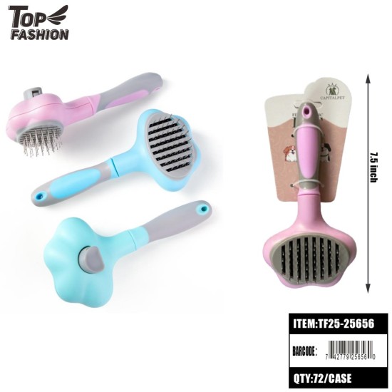 PET SELF CLEANING SLICKER BRUSH 3COLOR 6PC/12BG/72PC/CS