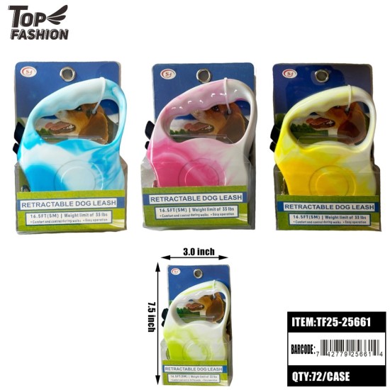 RETRACTABLE DOG LEASH 5M 4COLOR 36PC/2BX/72PC/CS