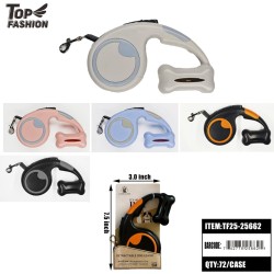 RETRACTABLE DOG LEASH WITH POOP BAG HOLDER 5M 5CLR 72PC/CS