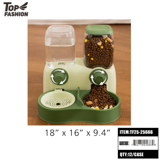 AUTOMATIC PET FOOD & WATER DISPENSER 2COLOR 12PC/CS