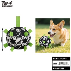 INTERACTIVE DOG BALL TOY WITH RIBBON TABS 6PC/4BG/24PC/CS