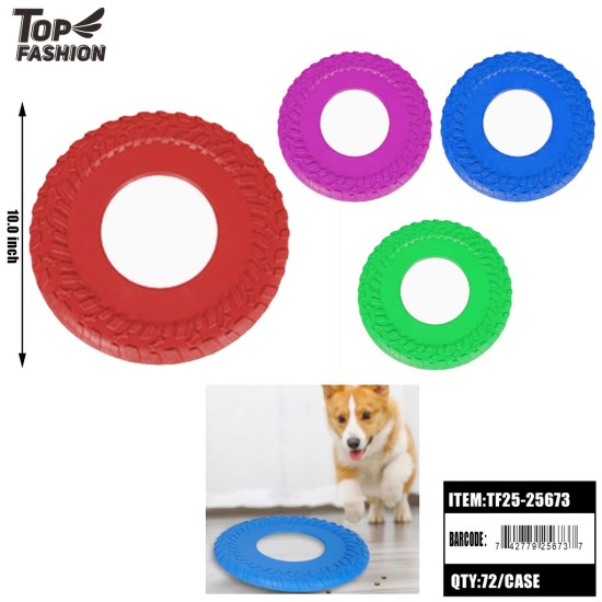 PET TIRE SHAPE CHEW FLYING DISC TOY 4COLOR 6PC/12BG/72PC/CS
