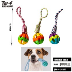 TPR BALL ROPE DOG TOY 3COLOR 12PC/12BG/144PC/CS