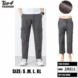 DARK GRAY MENS FLEECE-LINED CARGO PANTS 6PC/6BG/36PC/CS