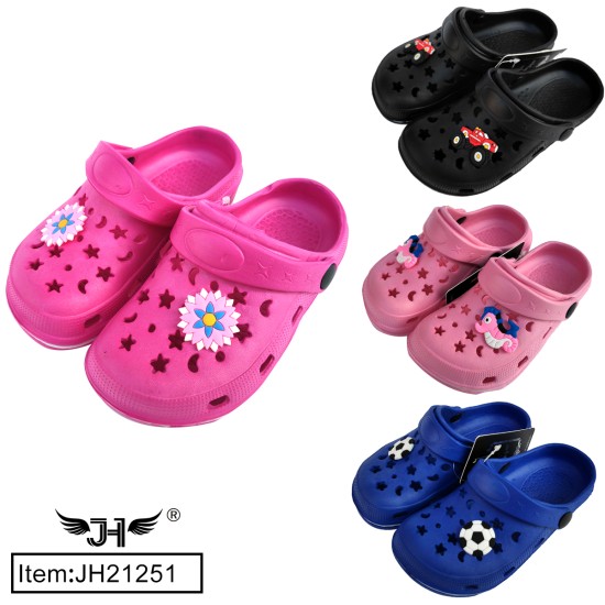 KIDS CLASSIC CLOGS SLIP ON WATER SHOES 4 COLORS 48PC/CS