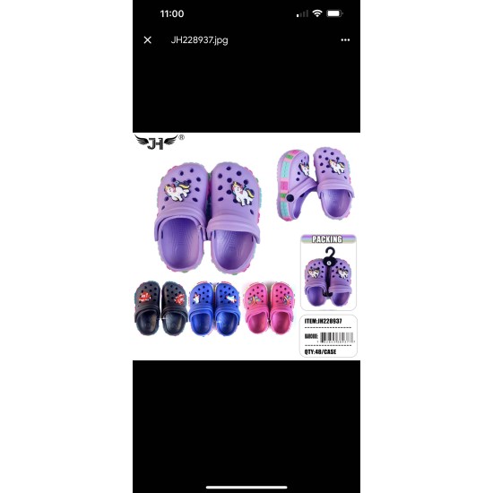 KIDS CLASSIC CLOGS LIPPER ON WATER SHOES 4COLORS 48PC/CS