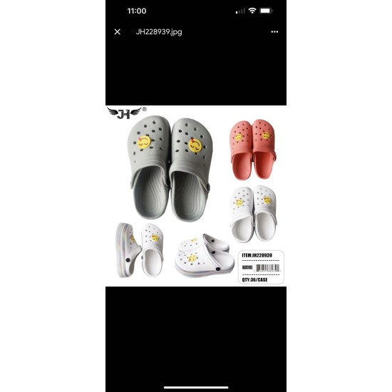 WOMENS CLOG SHOES 3COLORS 12PC/3BG/36PC/CS