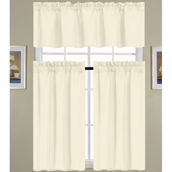 BEIGE GIBSON KITCHEN CURTAIN 24PC/CS