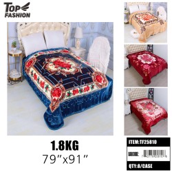 2KG QUEEN SIZE FLOWER 1PLY MICROFIBER  BLANKET 8PC/CS