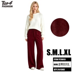 WOMENS LOOSE FIT CASUAL PANTS BURGUNDY S-XL 6PC/4BG/24PC/CS