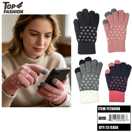 4CLR TOUCHSCREEN FLEECE LADIES GLOVES 6DZ/CS