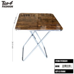WOOD GRAIN PARTICLE BOARD FOLDING TABLE 2PC/CS