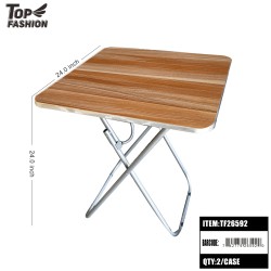 TEAK WOOD GRAIN PARTICLE BOARD FOLDING TABLE 2PC/CS