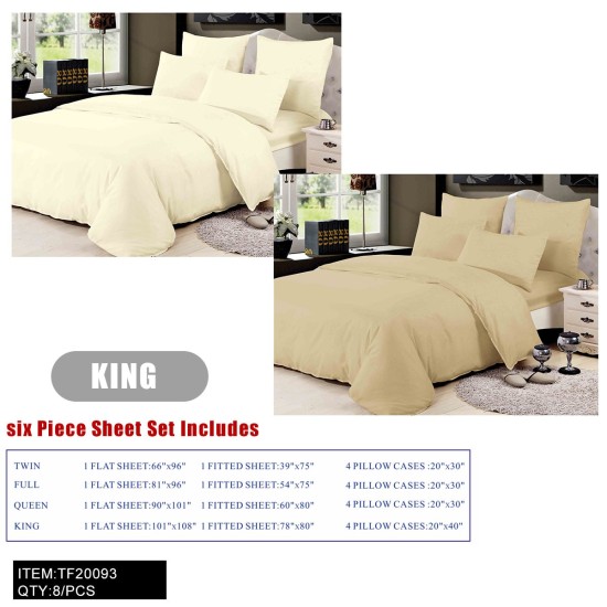 85G KING SIZE 6-PC SUIT (MIXED BEIGE AND BEIGE) 8PC/CS