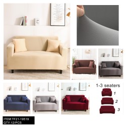 MIXED SIX-COLOR MONOCHROME TWO-SEATER SOFA COVER 12PC/CS