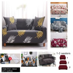 MIXED SIX-COLOR PRINTED TWO-SEATER SOFA COVER 12PC/CS