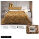 KING SIZE 3PC SET PRINTED  LEOPARD  FLANNEL+LAMB WOOL 5PC/CS