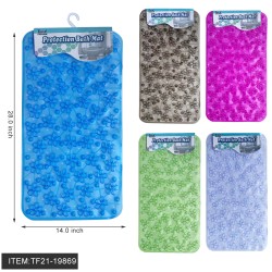 14"X28"MIXED 6-COLOR TRANSPARENT LOTUS ANTI-SLIP MAT 24PC/CS