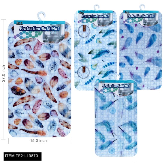 15*27 MIXD 4-COLOR TRANSPARENT FEATHER NON-SLIP MAT 24PC/CS