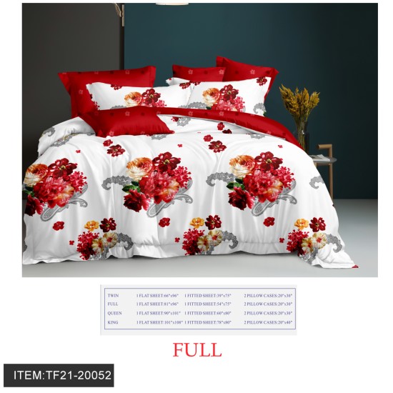 FULL SIZE FOUR-PIECE PRINTED BED SHEET 8PC/CS