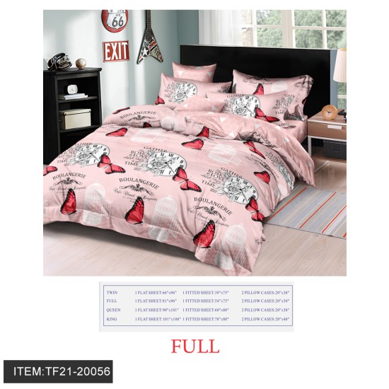 FULL SIZE FOUR-PIECE PRINTED BED SHEET 8PC/CS