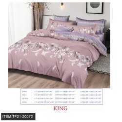 KING SIZE SIX-PIECE PRINTED BED SHEET 8PC/CS