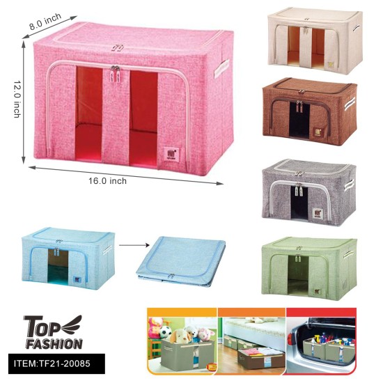 16*12*8TRANSPARENT MULTIFUNCTIONAL FOLDABLE STORAGE BOX 12PC