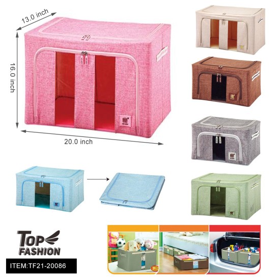 20*16*13TRANSPARENT MULTIFUNCTIONAL FOLDABLE STORAGE BOX 12PC